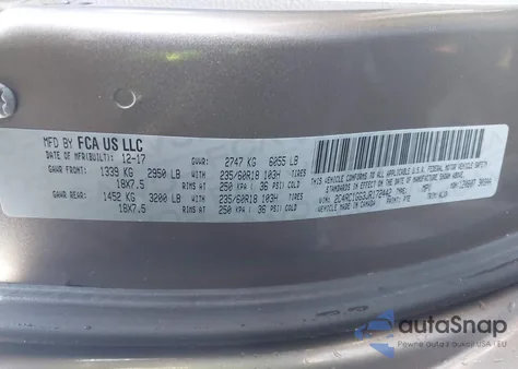 2018 Chrysler Pacifica Limited z USA, uszkodzony, nr VIN 2C4RC1GG3JR172442